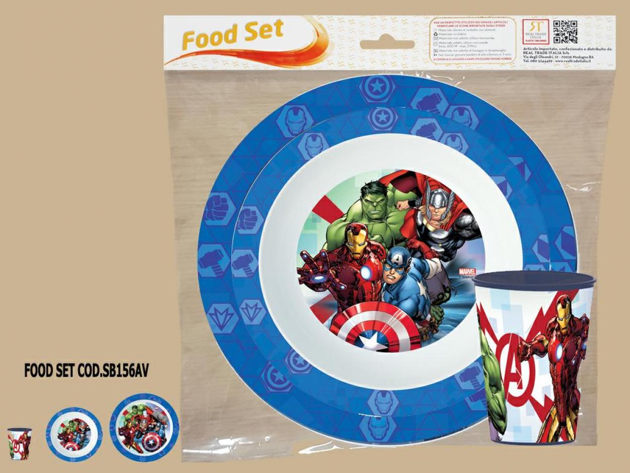 SB156AV AVENGERS FOOD SET 3pz 41401