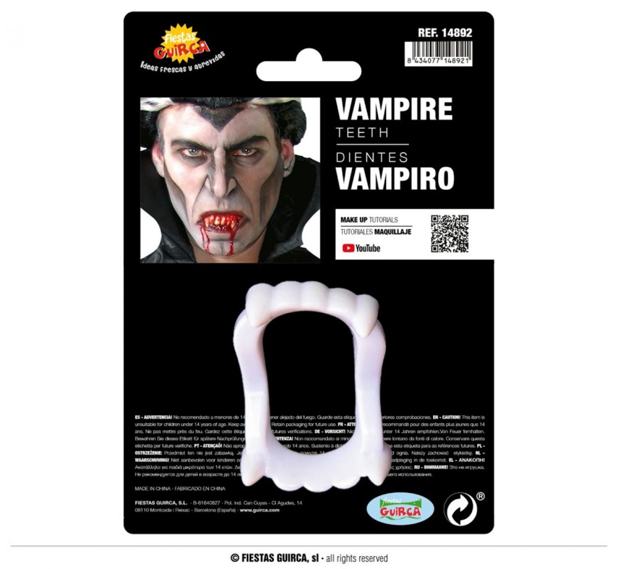 DENTI VAMPIRO FLUORESCENTI 14892 52833