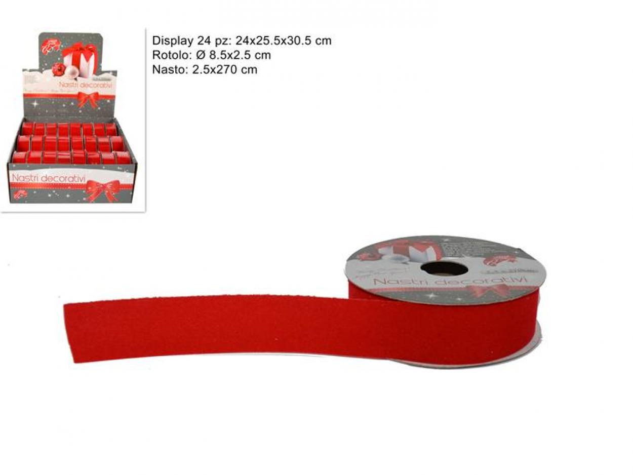 NASTRO VELLUTO ROSSO 2,5x270cm 557774 40649