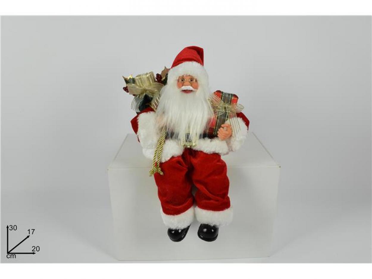 BABBO NATALE SEDUTO 30cm ROSSO 851445