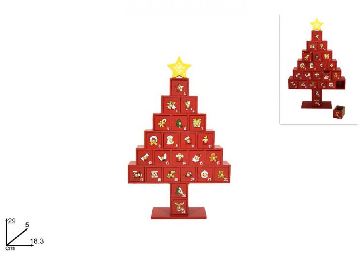 ALBERO CALENDARIO AVVENTO ROSSO 094427 40649