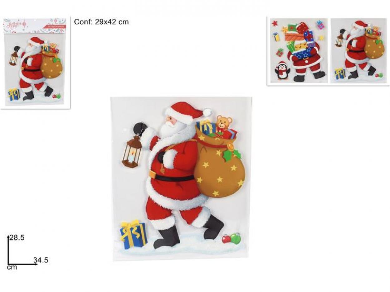 STICKER VETROFANIA BABBO NATALE CON DONI 044460 40649