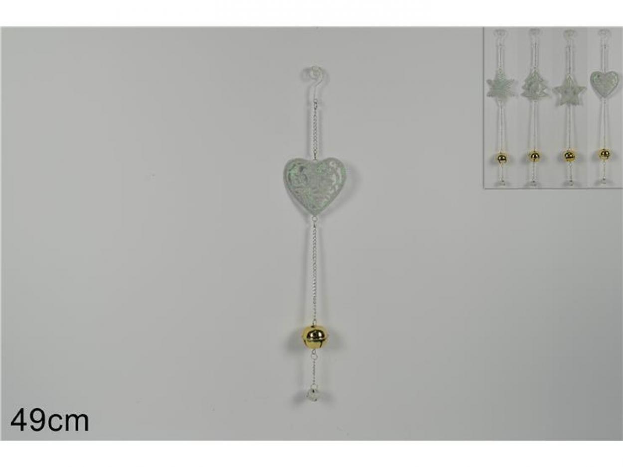 APPENDINO METALLO CON CAMPANELLINI BIANCO 635021