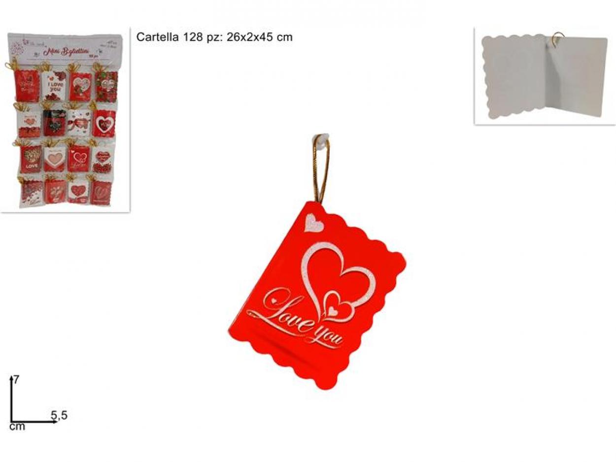 CARTELLE BIGLIETTINI SAN VALENTINO 128pz 161112 40649