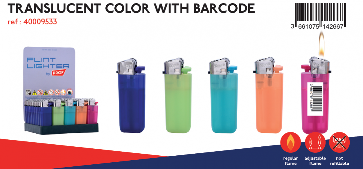 PROF MINI TRANSLU. FLINT LIGHTERS 40009533 41202