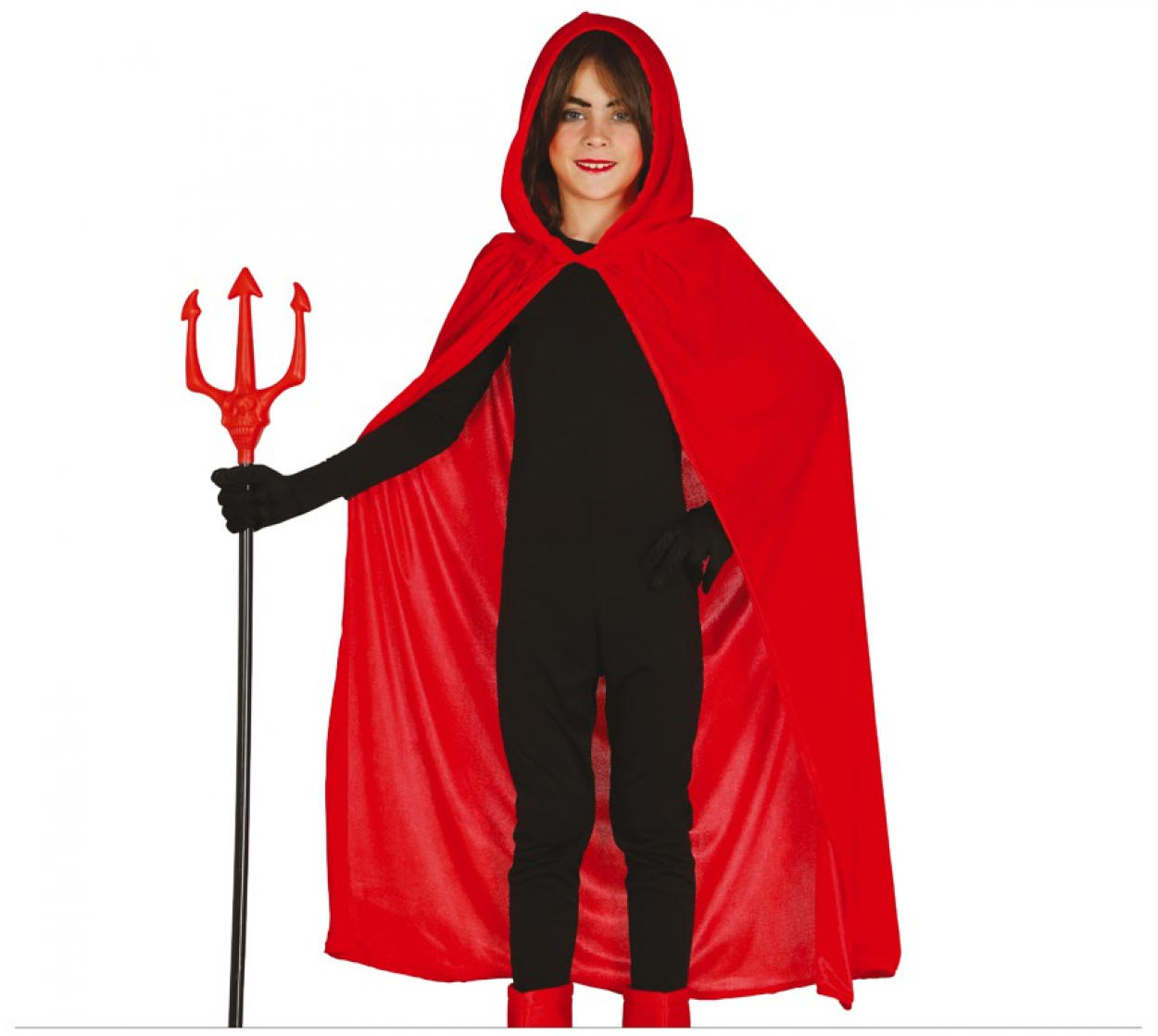 MANTELLO BAMBINO VELLUTO ROSSO CON CAPPUCCIO 18290 52833