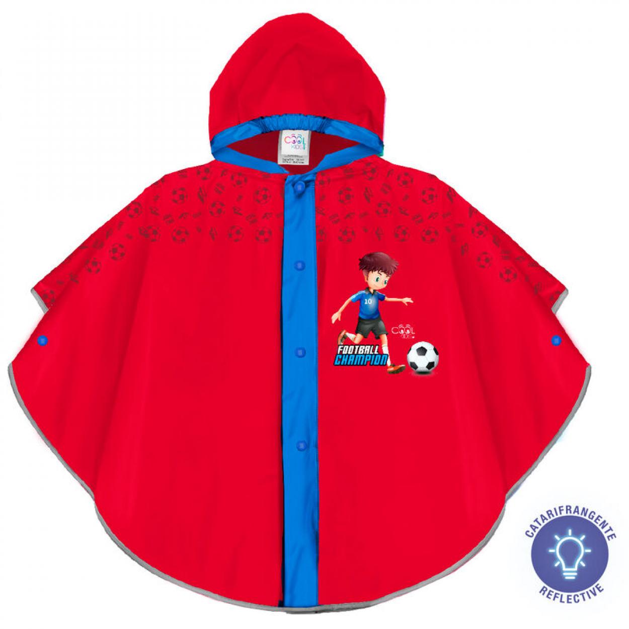 PONCHO PIOGGIA CALCIO BORDO CATARIFRANGENTE COOL KIDS 15615 40035