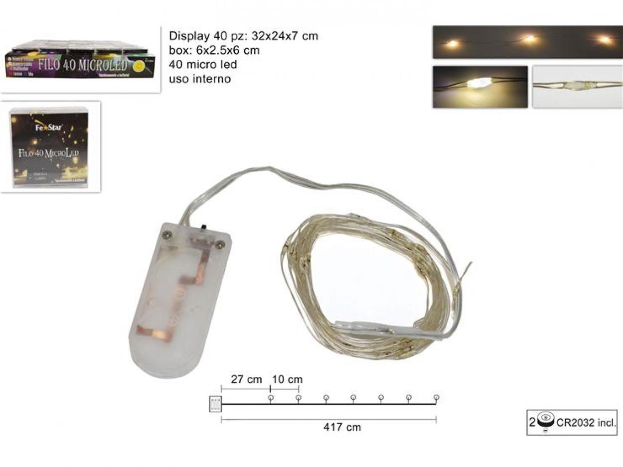 FILO 40 MICRO LED BIANCO CALDO 092782 40649