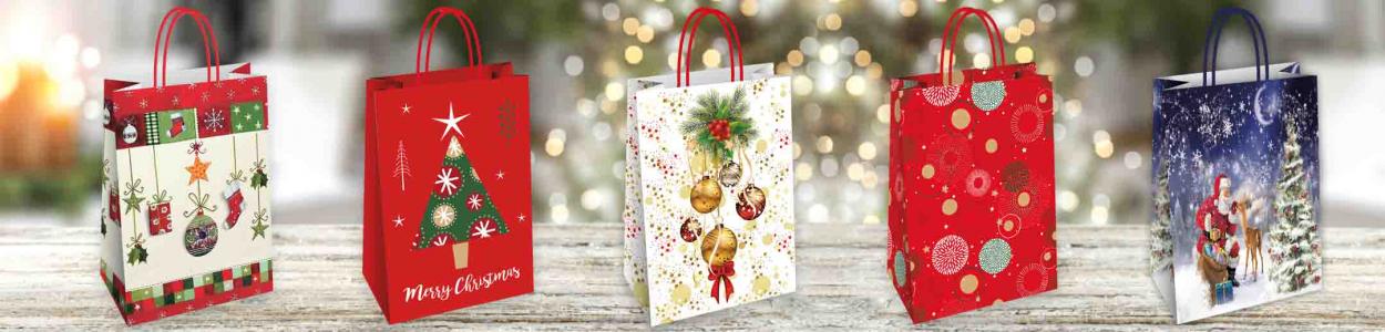 SH73211 SHOPPER IN CARTA F.TO 23x10x29cm ASSORTIMENTO NATALE 1 41283