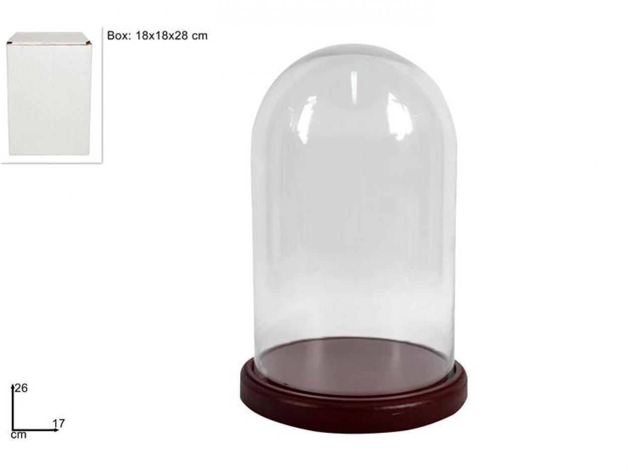 BASE LEGNO CON CAMPANA VUOTA 17x26cm MARRONE 22743 40649