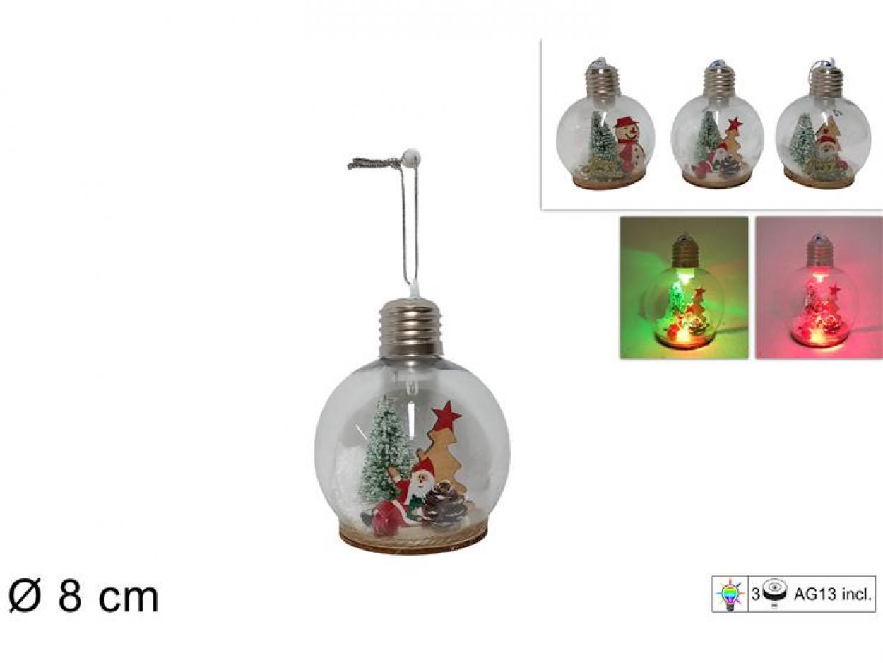 PALLA 8cm CON LUCE CON SCENARIO NATALIZIO 171869 40649