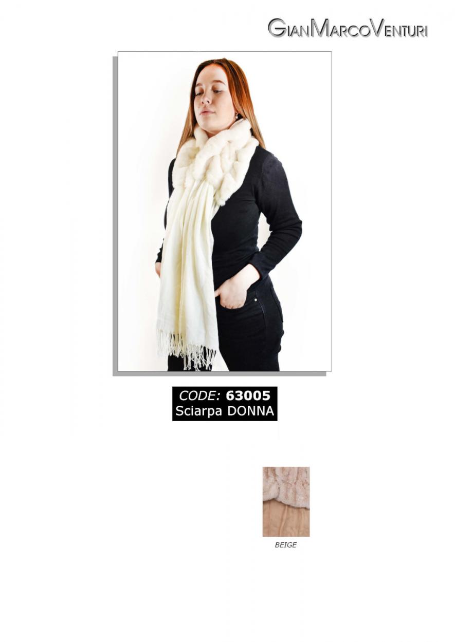 SCIARPA GMV CON PELLICCIA BEIGE 63005BE 41100
