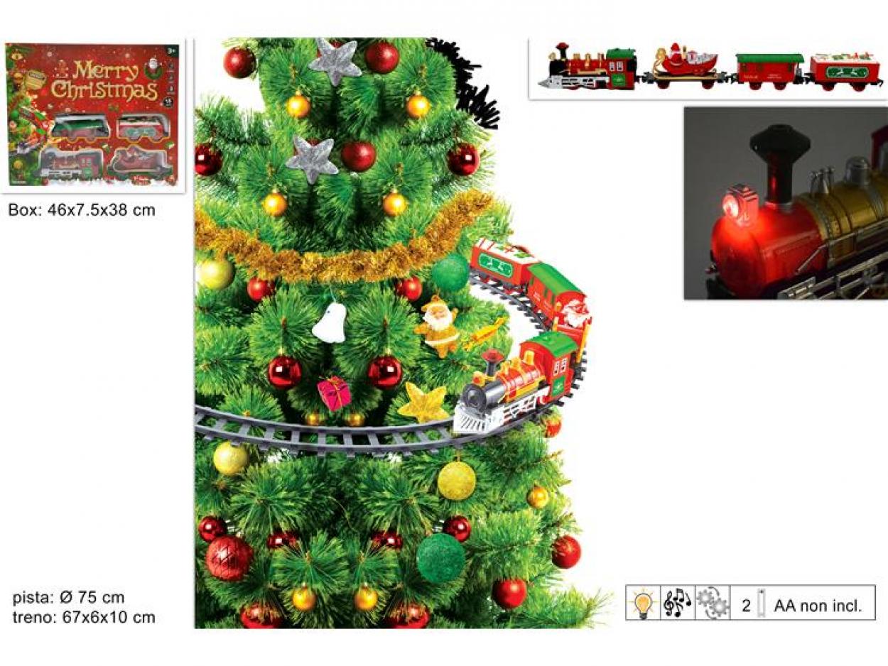 TRENO NATALIZIO PER ALBERO DI NATALE CON SUPPORTO 632037 40649