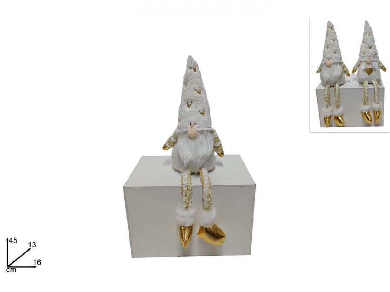 GNOMO SEDUTO 45cm CON PELLICCIA 222165 40649