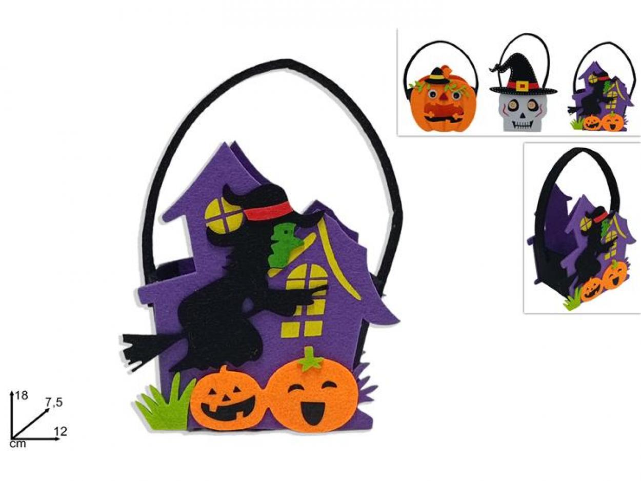 CESTINO FELTRO HALLOWEEN CON MANICO 908835 40649