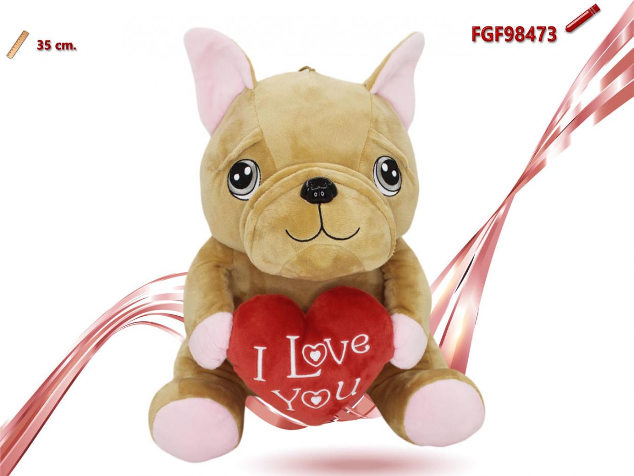 BULDOG PELUCHE CON CUORE 498473 52548