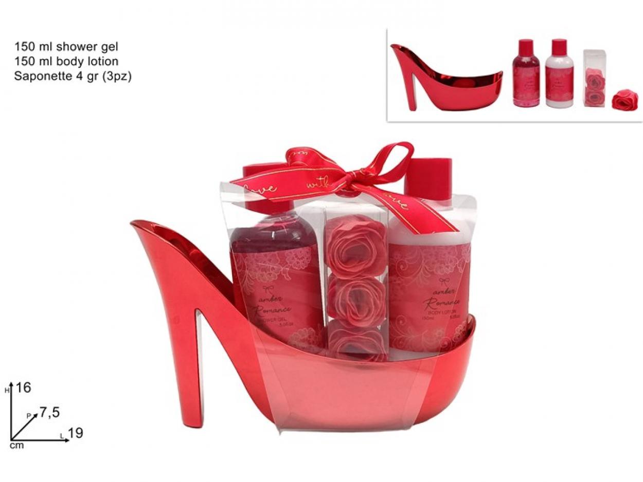 CONFEZIONE REGALO SET DA BAGNO 3pz SCARPA ROSSA 328508 40649
