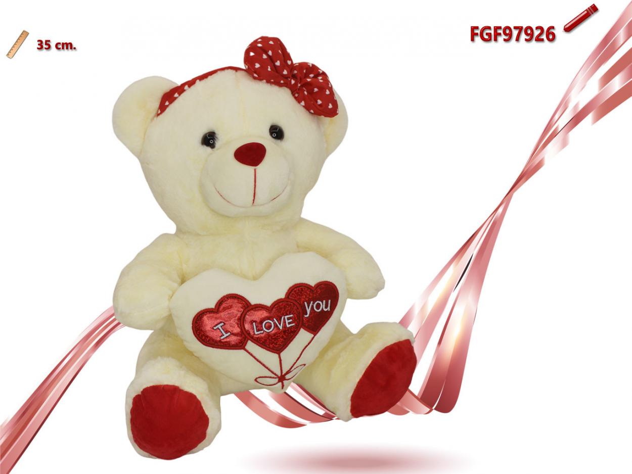 ORSO PELUCHE CON CUORE E FIOCCO 497926 52548