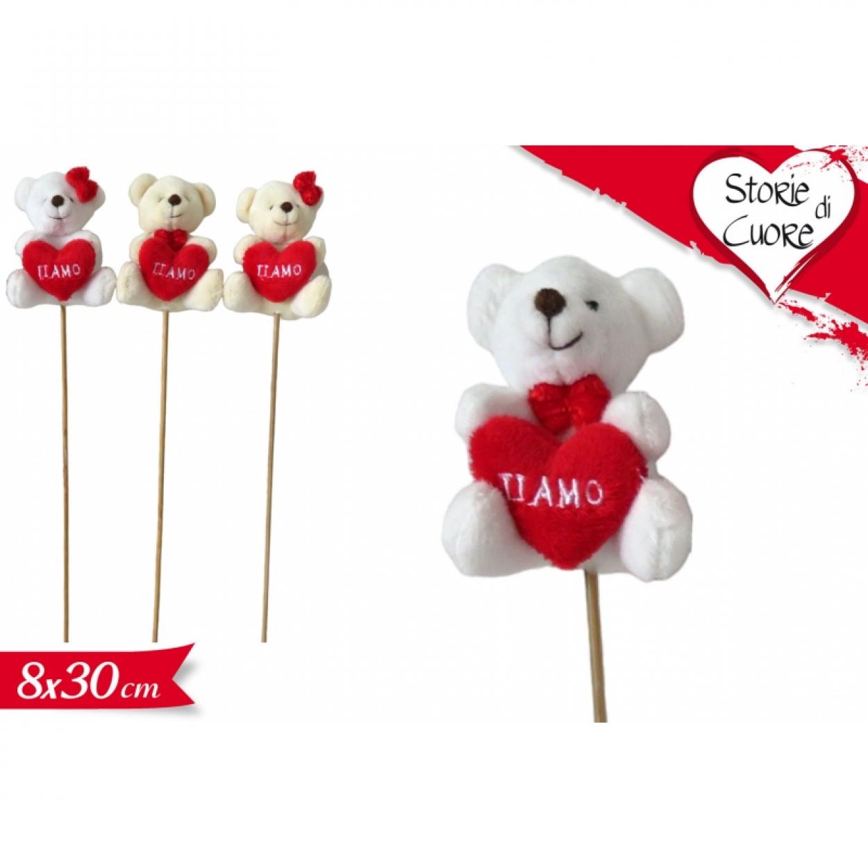 ORSO CON CUORE TI AMO SU STECCO 600795B 40617