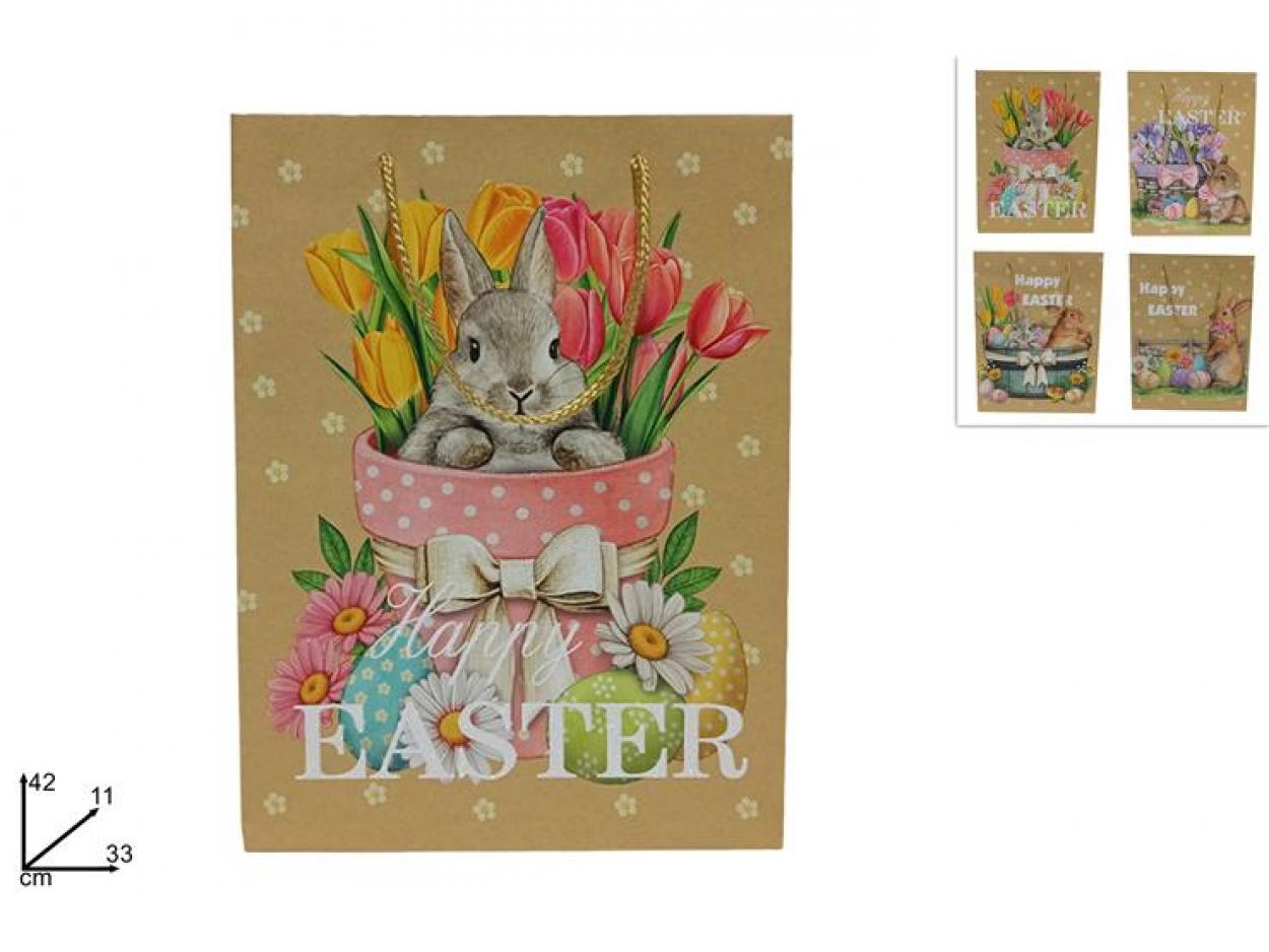 BUSTA REGALO CONIGLIO PASQUALE 42x33x11cm 240091 40649