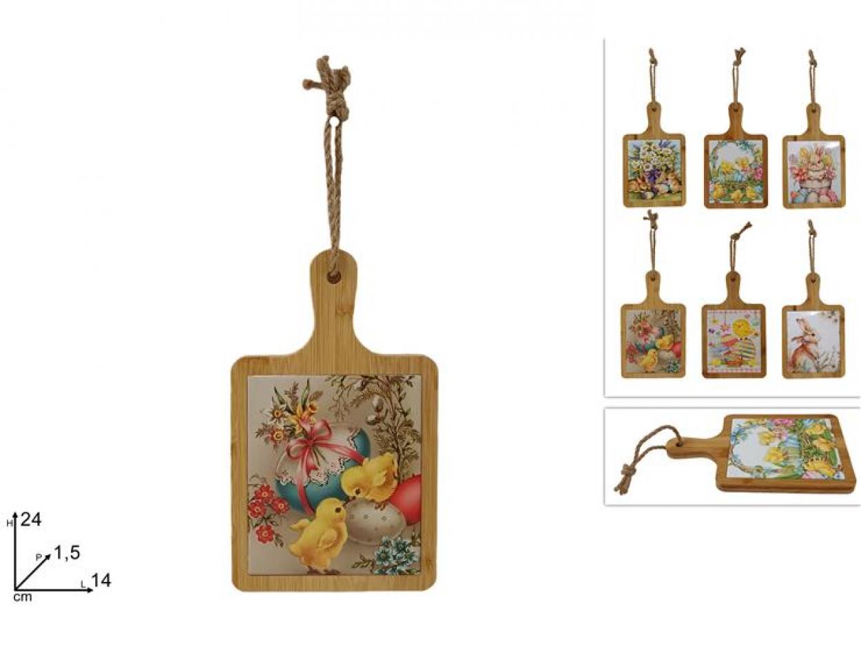 TAGLIERE LEGNO E CERAMICA 24x14cm DECORI PASQUALI 335711 40649