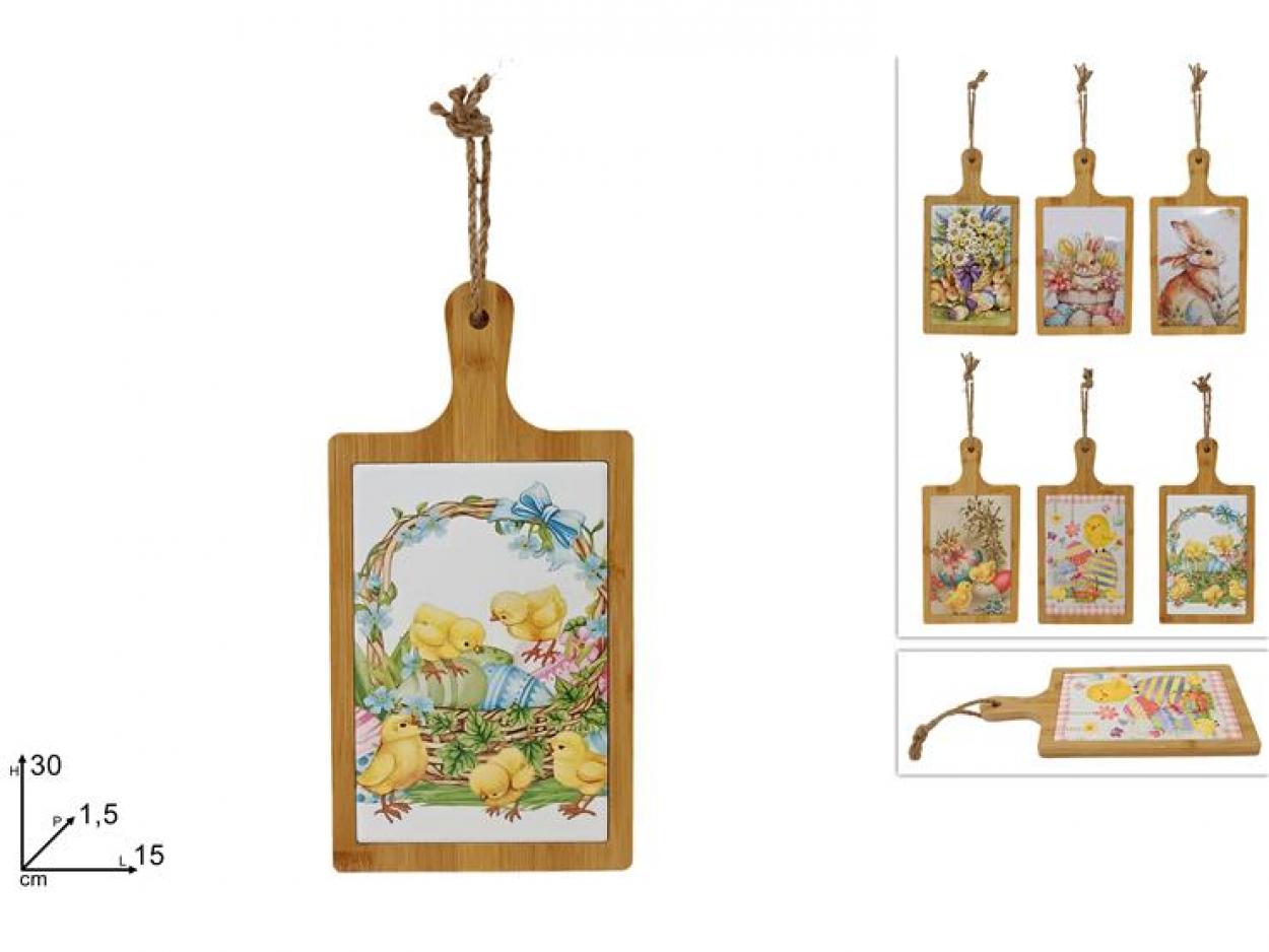 TAGLIERE LEGNO E CERAMICA 30x15cm DECORI PASQUALI 335728 40649