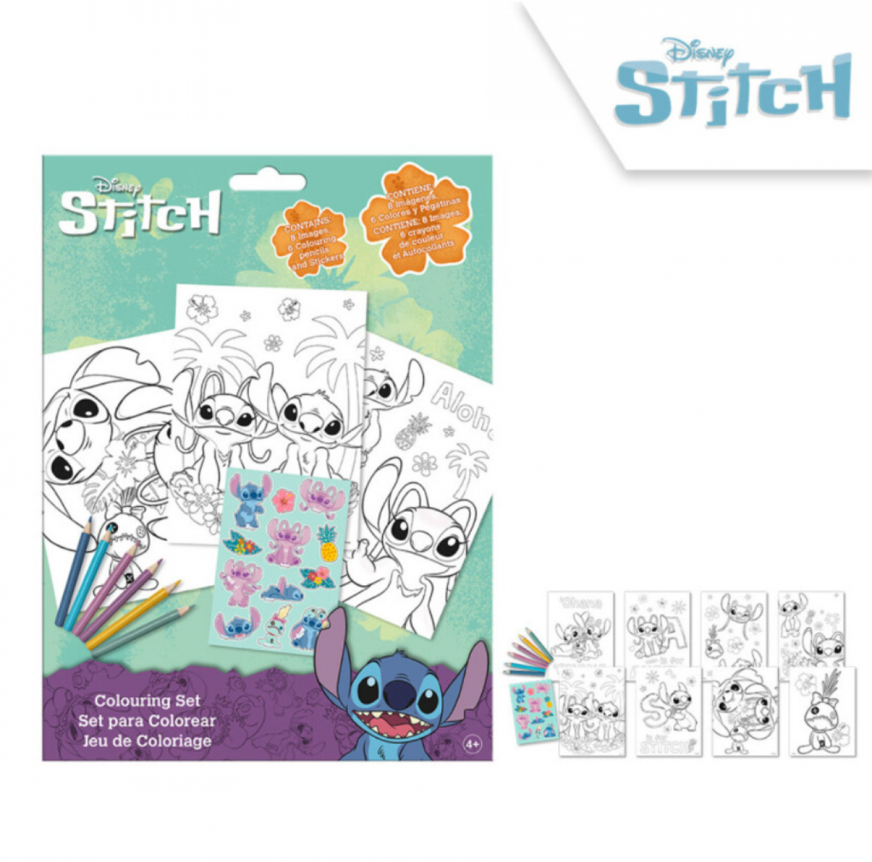 ST00105 SET DA COLOREAR CON STICKERS STITCH 40809