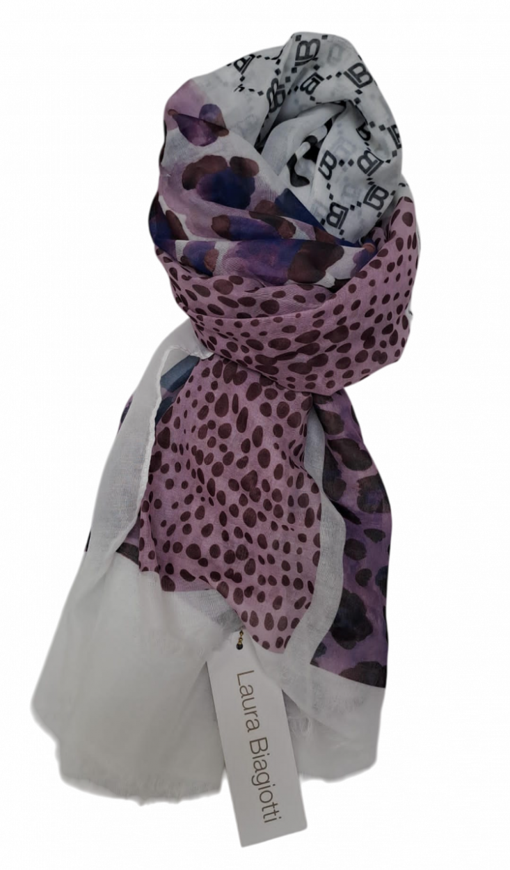 LB24S210-29 SC ANIMALIER MIX VIOLA 80x180cm 55392