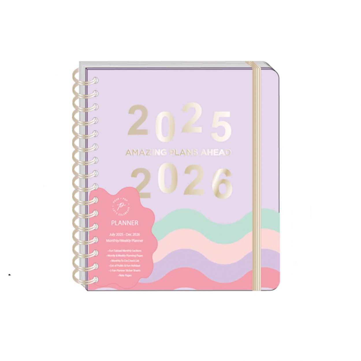 18 MONTH LARGE SPIRAL WEEKLY AGENDA 25/26 CON DIVISORI RAIN 31138TC-33003 23,5x21x3cm 41434