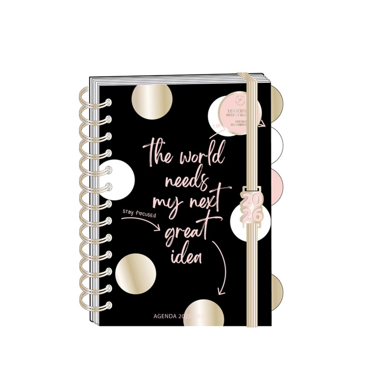 18 MONTH SPIRAL WEEKLY AGENDA 25/26 DOTS TRI-COASTAL AGENDA 31137TC-33012 12,5×18cm 41434