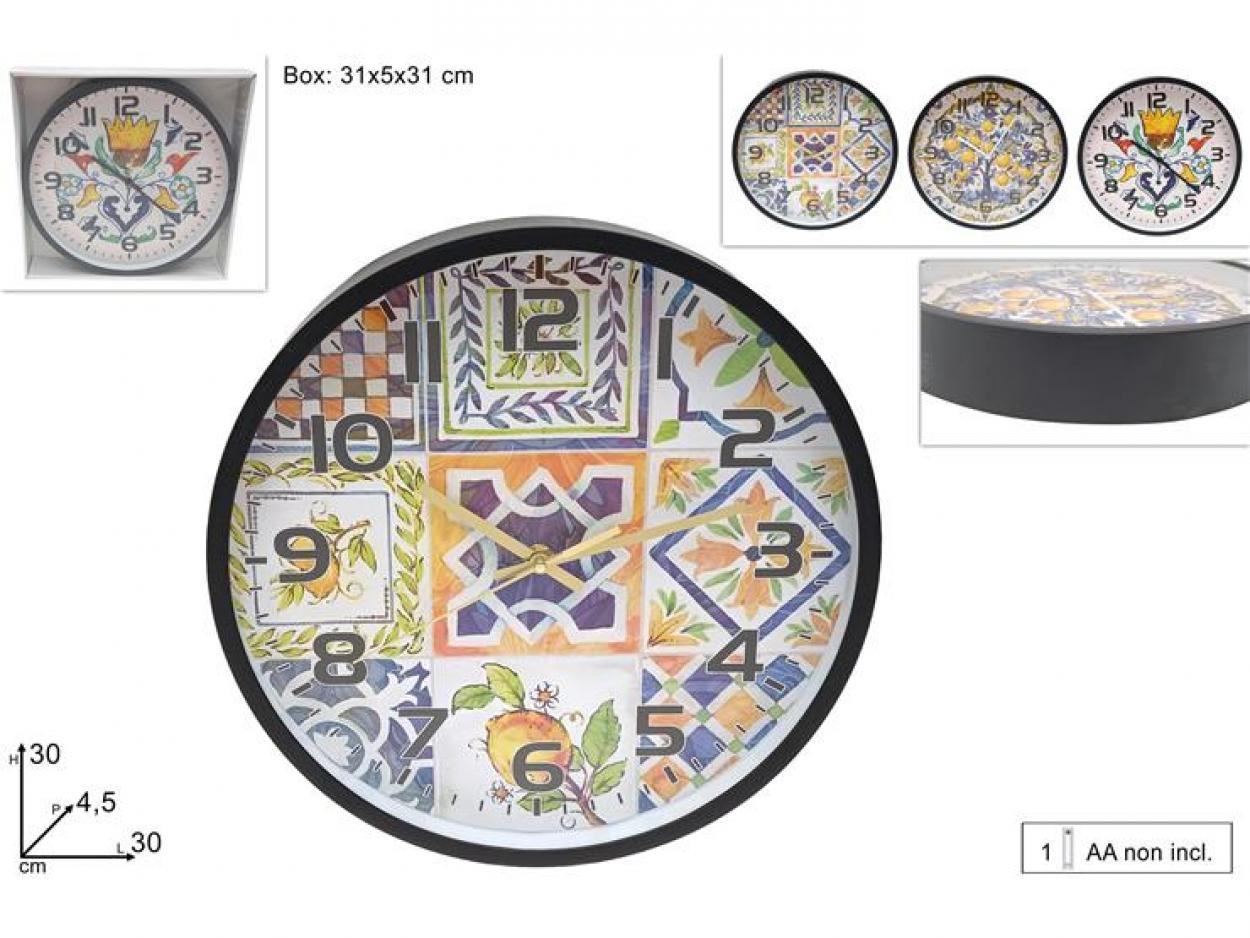 OROLOGIO DA PARETE TONDO DECORO LIMONI 660515 40842