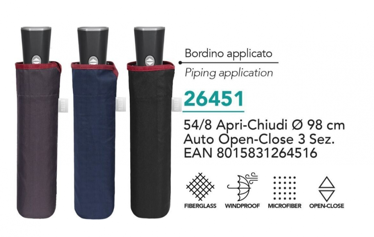 OMBRELLO UOMO MINI A/C AUTOMATICO UNITO CON BORDO 26451 40035