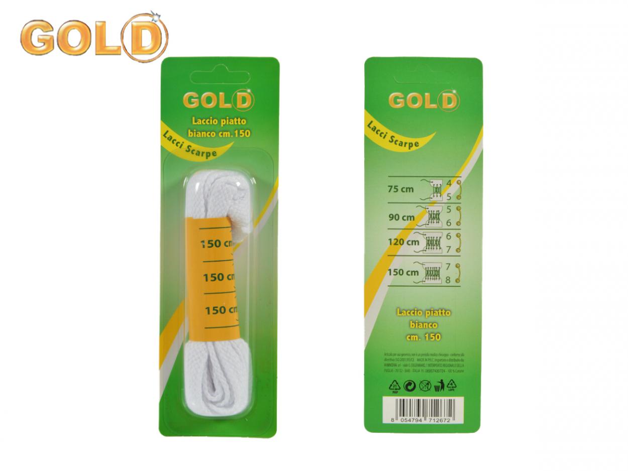 LACCIO PIATTO BIANCO 8MMx150cm GOLD 712672 56249