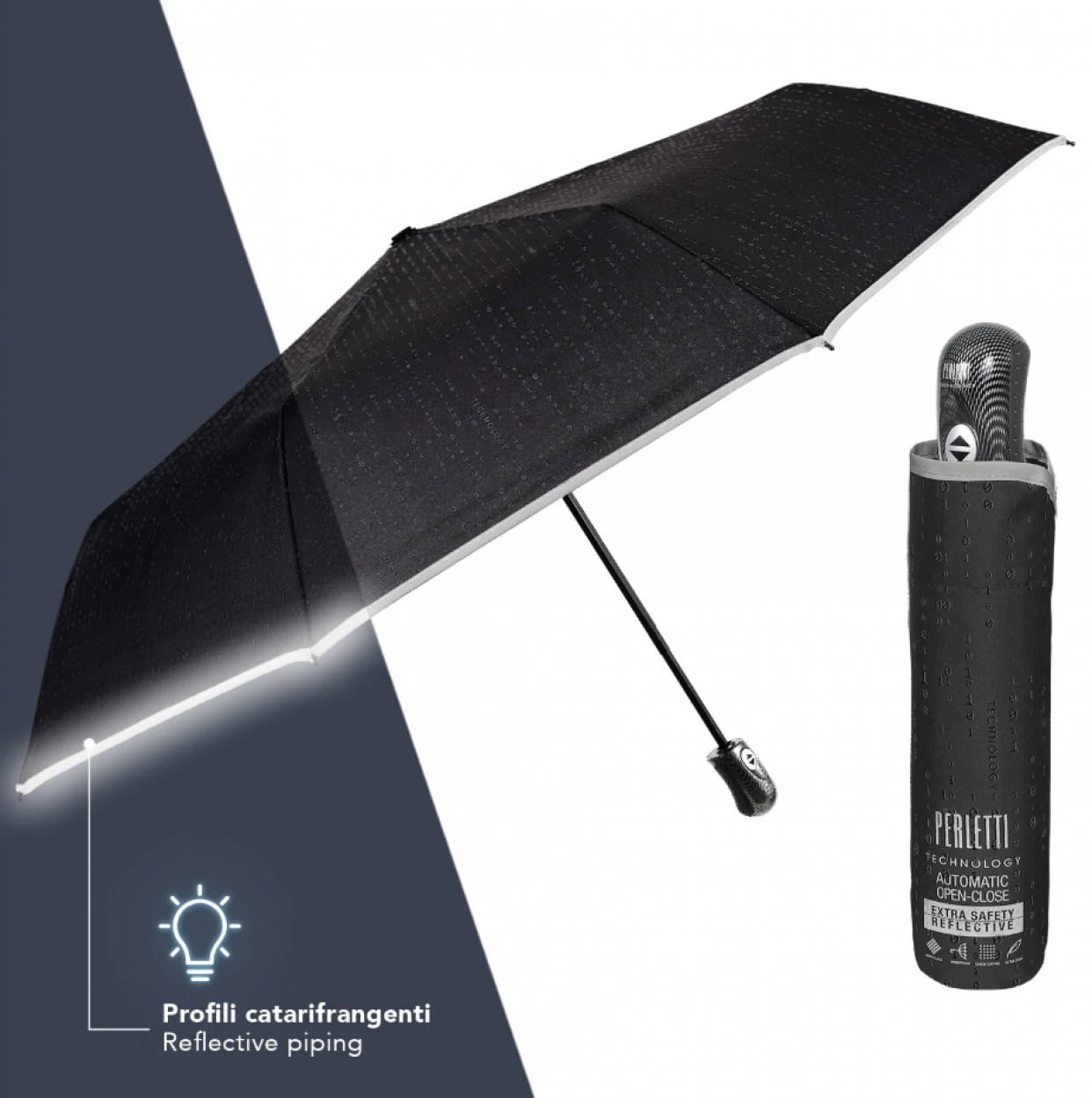 OMBRELLO UOMO MINI A/C 58/8 LIGHT FANTASIA CATAR TECHNOLOGY 21825 40035