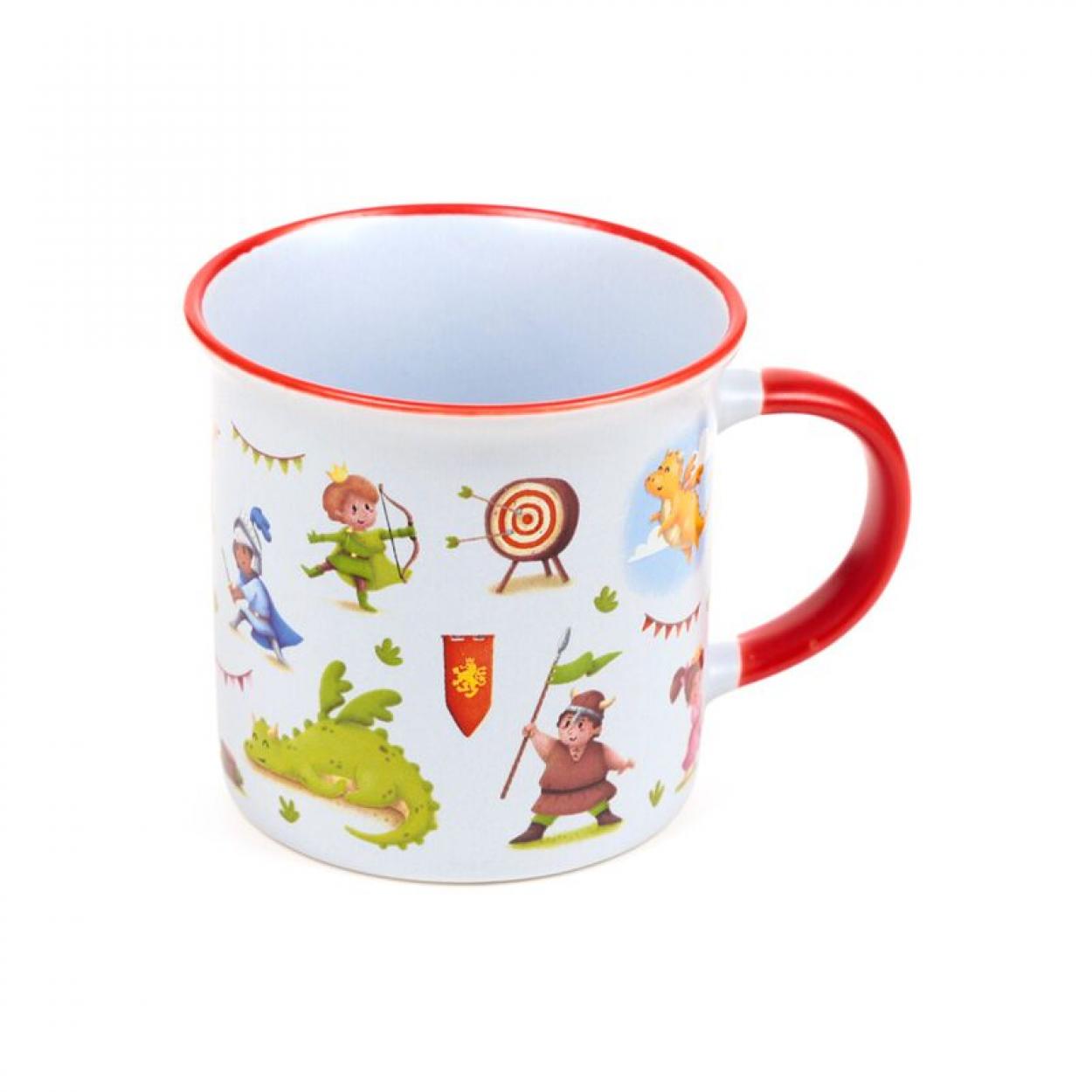 MUG470 TAZZA IN PORCELLANA CON BORDO ARROTONDATO CAVALIERI E DRAGHI 41273