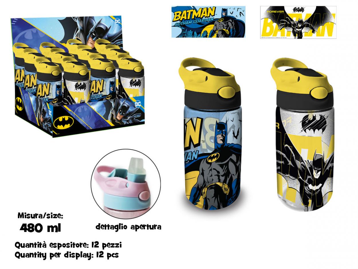 L12161 MC BORRACCIA TRASPARENTE CON CANNUCCIA IN SK 480ml BATMAN 40002