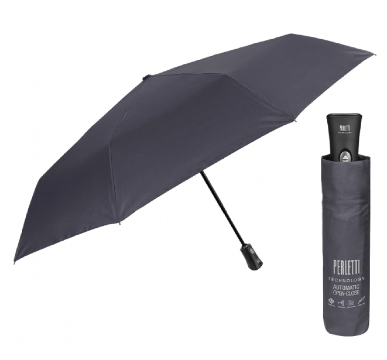 OMBRELLO UOMO MINI A/C 58/8 LIGHT UNITO TECHNOLOGY GRIGIO 21818 40035