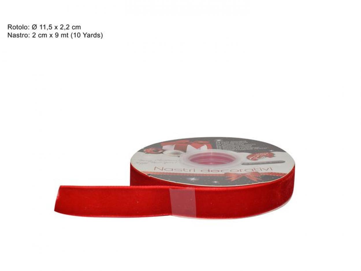 NASTRO IN VELLUTO 2cmx9mt ROSSO 546376 40649