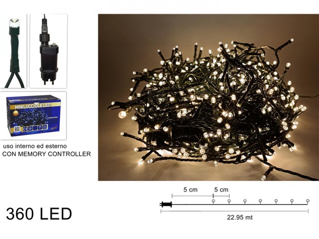 MINILUCCIOLE 360LED IN SCATOLA USO EST. BIANCO CALDO 524714 40649