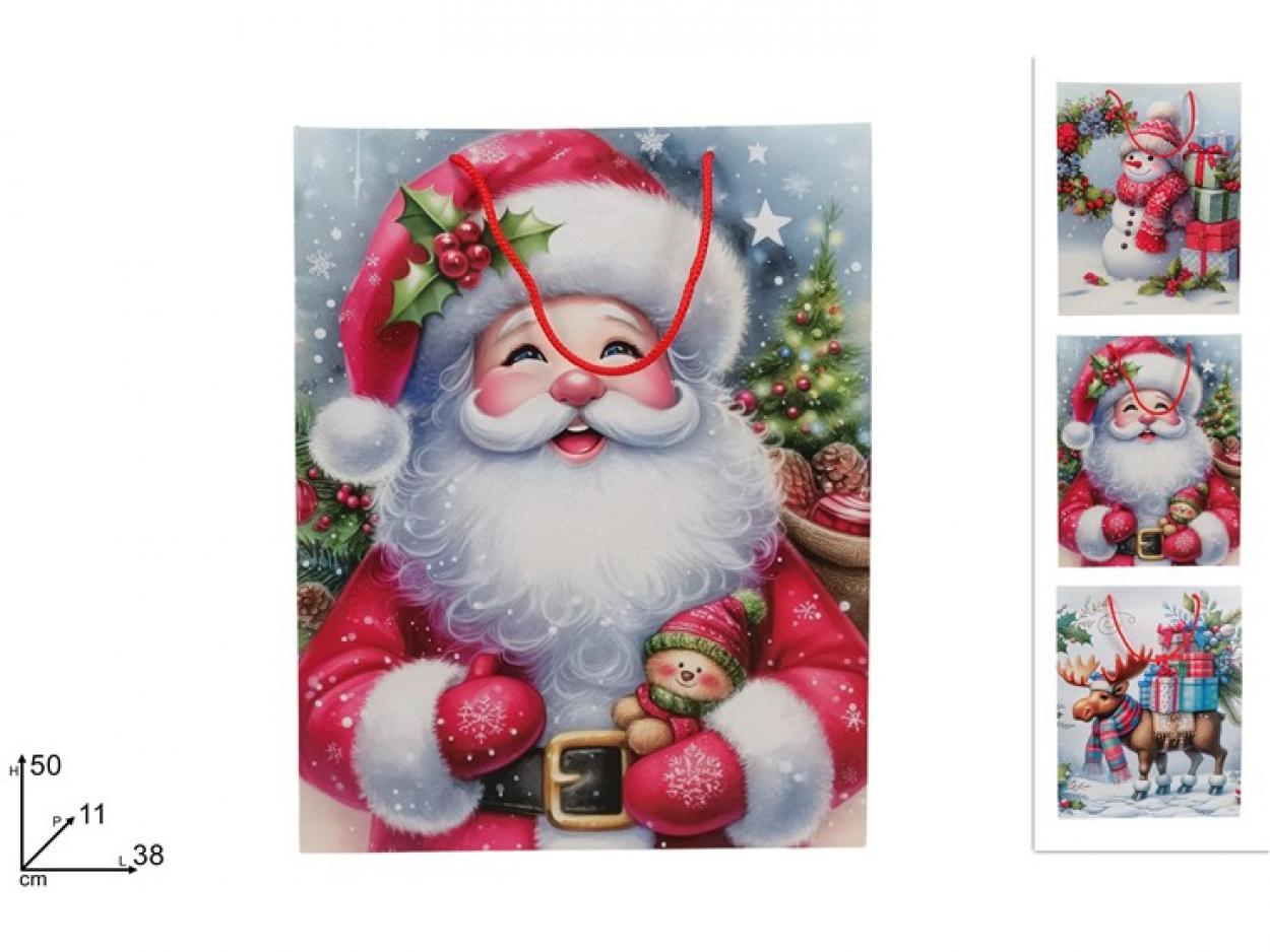 BUSTA REGALO SOGGETTO NATALIZIO 50x38x11cm 388519 40649