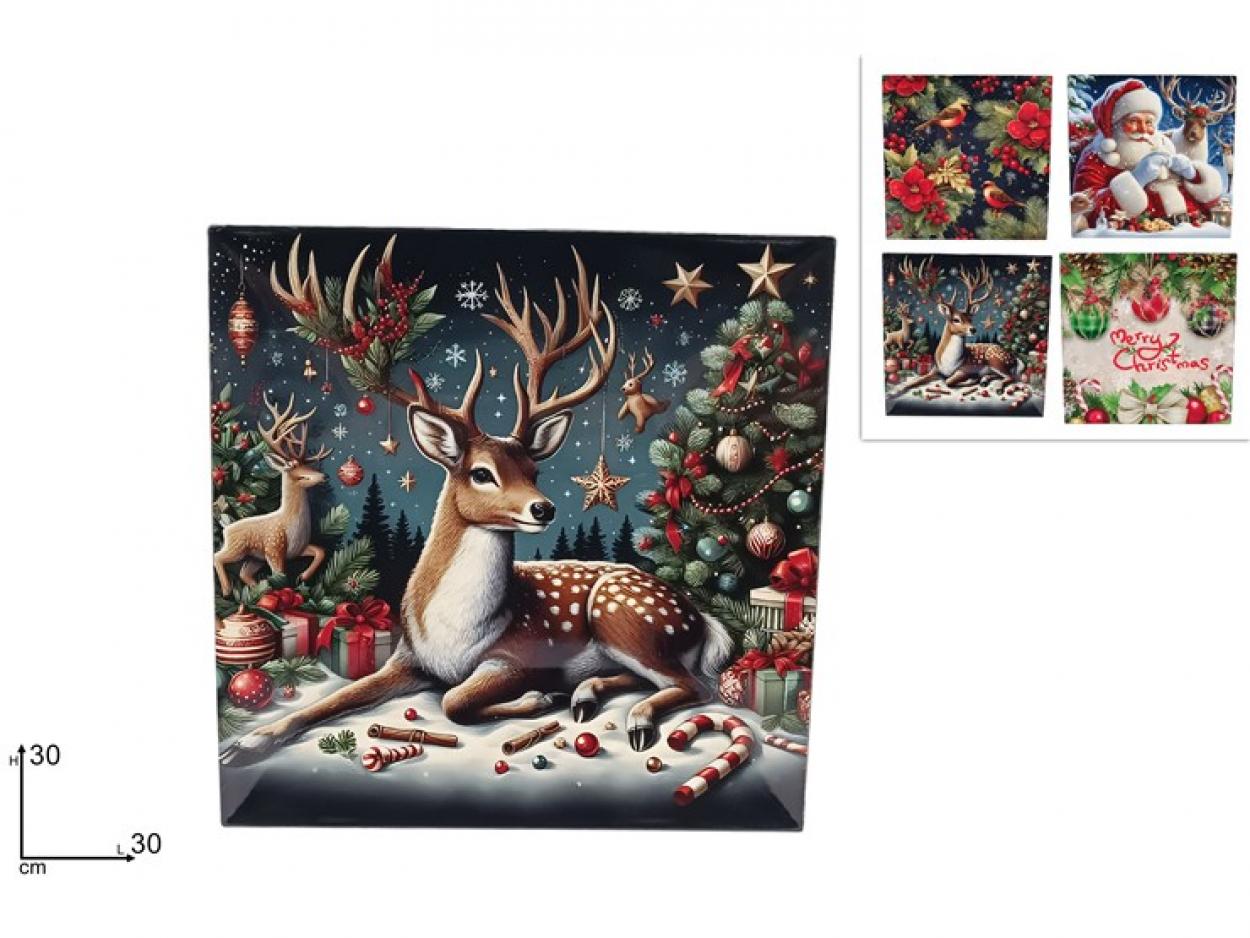 SOTTOPIATTO 30x30cm CON DECORO NATALIZIO 342078 40649
