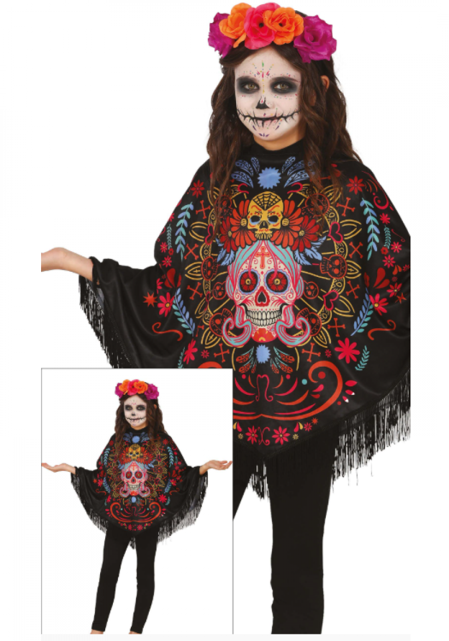 DAY OF DEATH PONCHO BAMBINO 7-9 ANNI 78150 52833