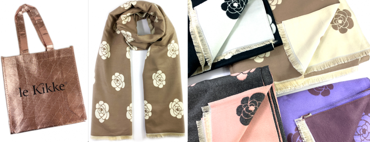 AC1294 SCIARPA DONNA LE KIKKE CON BUSTA OMAGGIO 41414