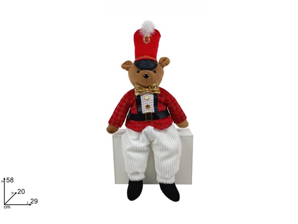 ORSO SOLDATO SEDUTO 58cm CON GIACCA ROSSA 381169 40649