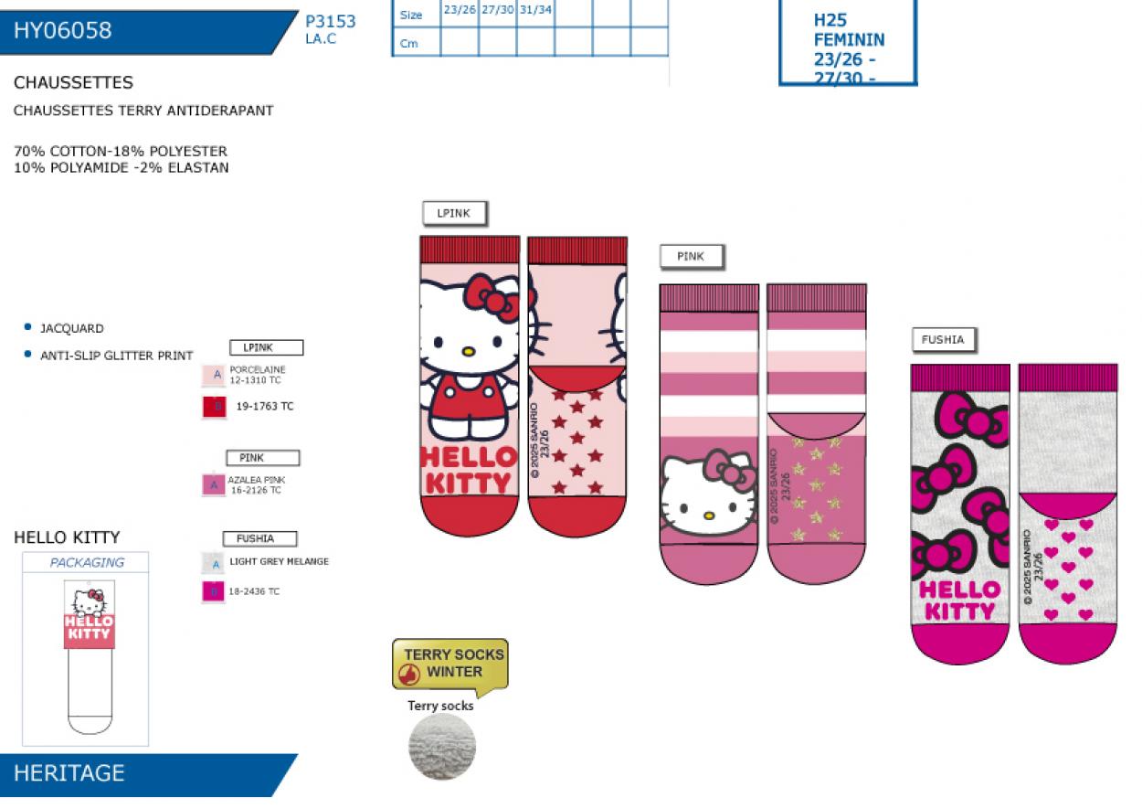 HY06058 CHAUSSETTES TERRY ANTIDERAPANT F 40892