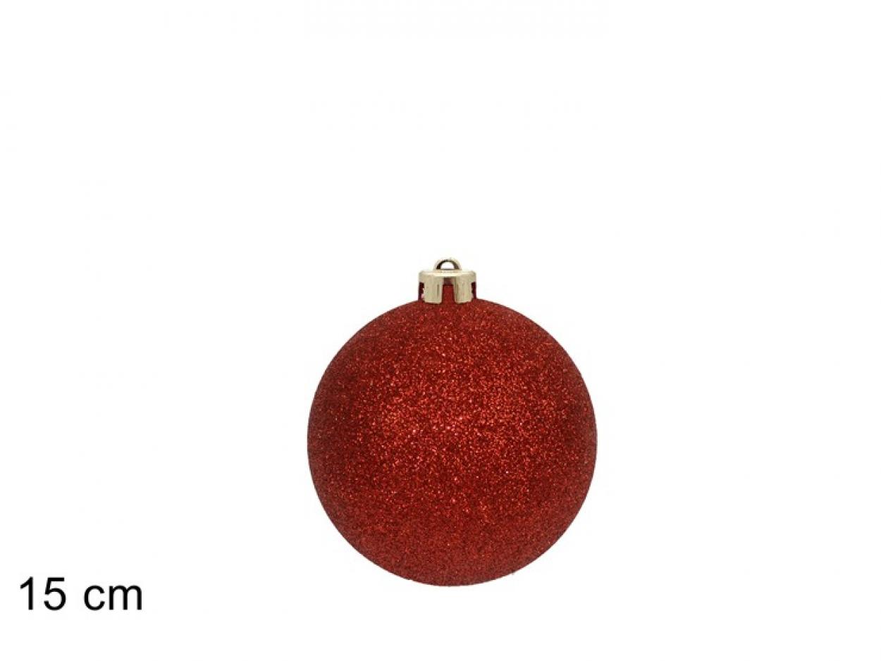 PALLA 15cm GLITTERATA ROSSA 399256 40649