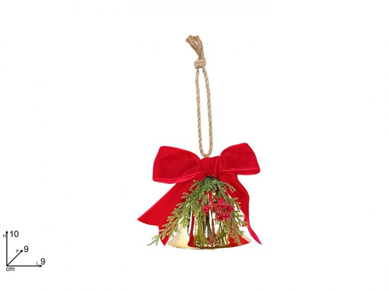 APPENDINO CON CAMPANA ORO CON FIOCCO ROSSO VELLUTO 375076 40649