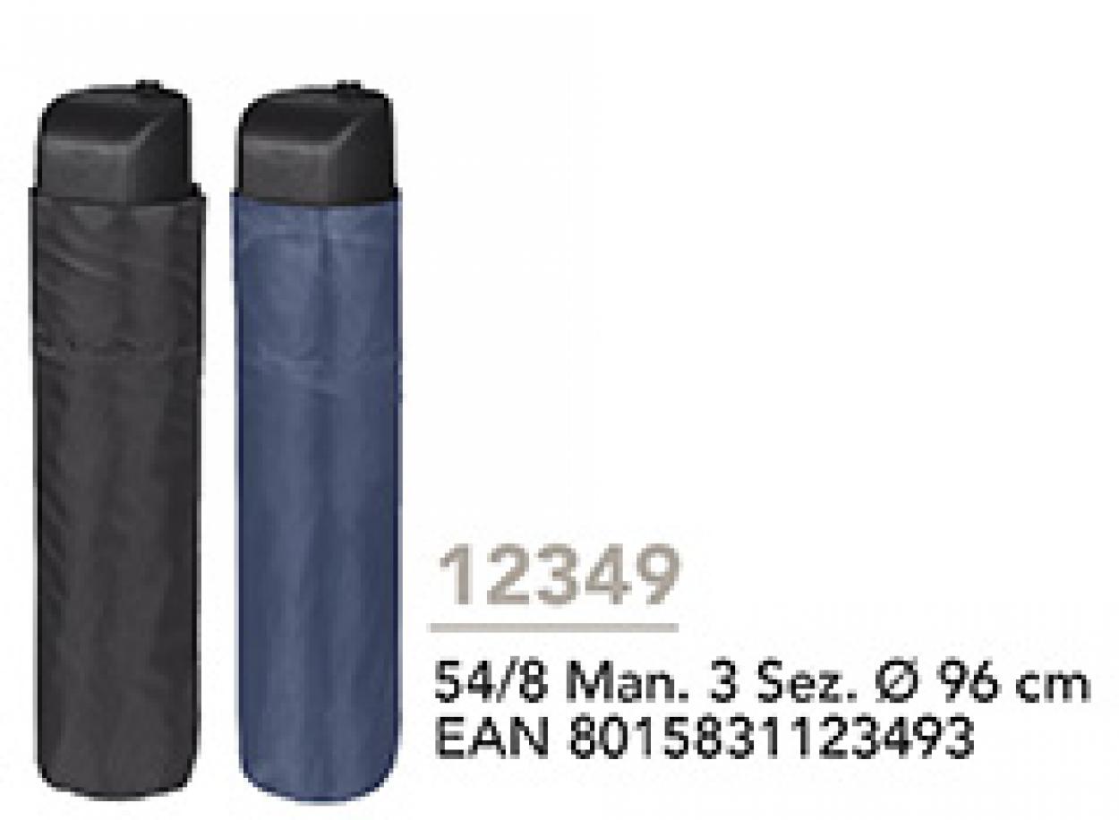 OMBRELLO MINI UOMO 54cm MANUALE NERO-BLU 12349 40035