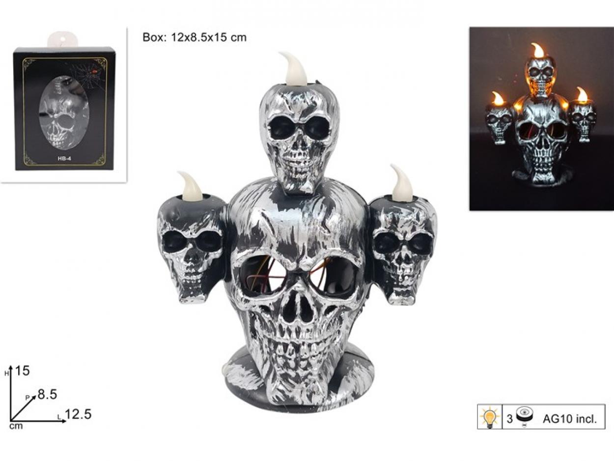 TESCHI CON CANDELE DECORAZIONE HALLOWEEN 349244 40649