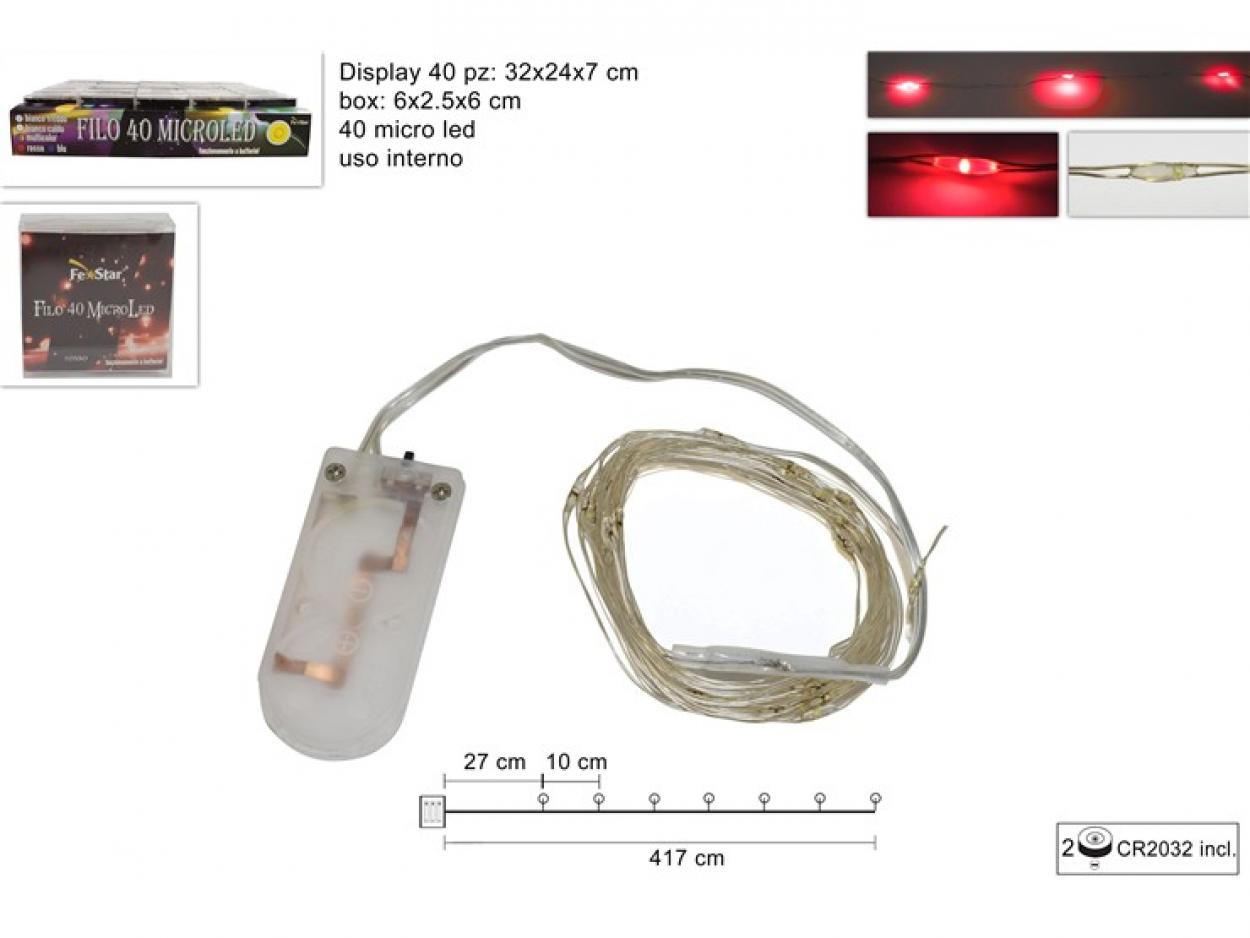 FILO 40MICRO LED ROSSO BATTERIA 092799 40649